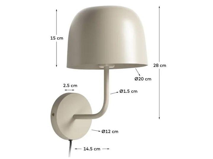 Lampa ścienna Alish beżowa Kinkiet dekoracyjny Metal Kategoria Lampy ścienne