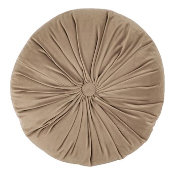 Brązowa aksamitna poduszka dekoracyjna Tiseco Home Studio Velvet, ø 38 cm