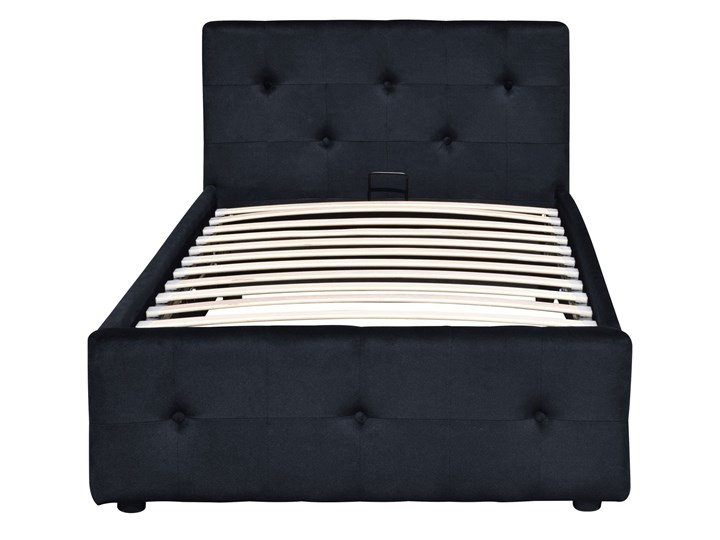 Łóżko tapicerowane 90x200 Bella czarny welur Tkanina Drewno Metal Kategoria Łóżka do sypialni