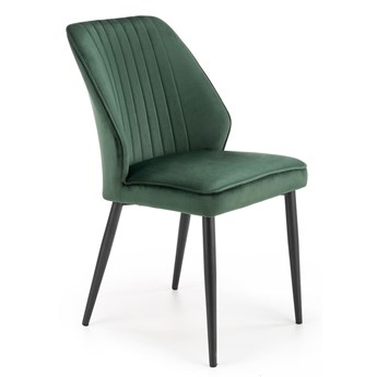 Zielone pikowane krzesło welurowe - Arsin