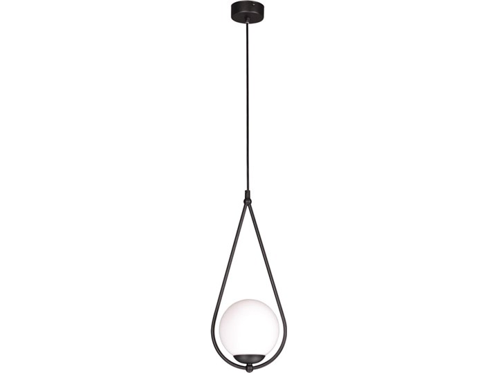 Czarna pojedyncza lampa wisząca - S052-Drima Szkło Mosiądz Metal Lampa z kloszem Styl Industrialny