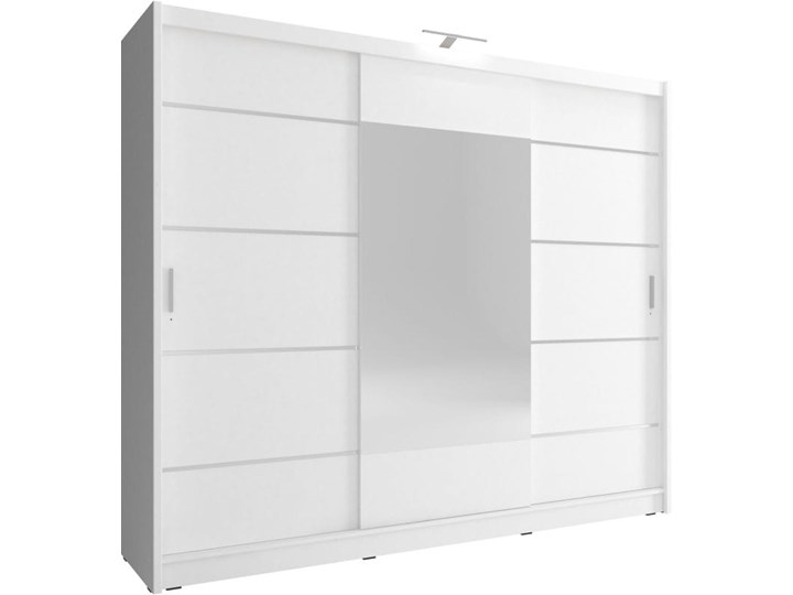 Szafa przesuwna Wiki ALU 250cm biały - Meb24.pl Pomieszczenie Sypialnia Płyta MDF Płyta laminowana Metal Rodzaj drzwi Przesuwne