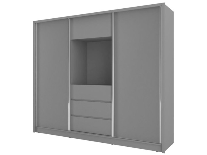 Szafa przesuwna TV 250cm bez lustra grafit - Meb24.pl Płyta MDF Płyta laminowana Rodzaj drzwi Przesuwne