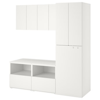 IKEA SMÅSTAD / PLATSA Regał, Biały biały/z wysuwaniem, 180x57x196 cm