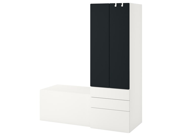 IKEA SMÅSTAD / PLATSA Regał, Biały powierzchnia tablicowa/z ławką, 150x57x181 cm Kategoria Zestawy mebli do sypialni