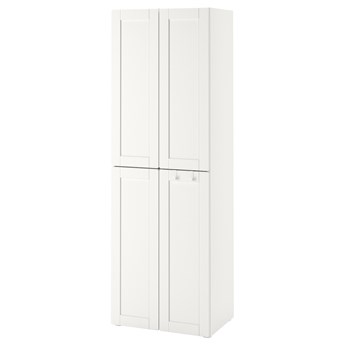 IKEA SMÅSTAD / PLATSA Szafa, Biały biała rama/z 2 drążkami na ubrania, 60x57x181 cm