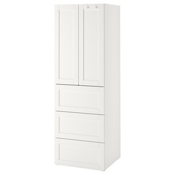 IKEA SMÅSTAD / PLATSA Szafa, Biały biała rama/z 3 szufladami, 60x57x181 cm