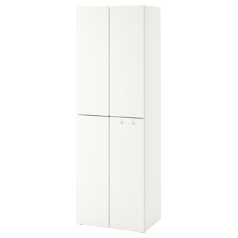 IKEA SMÅSTAD / PLATSA Szafa, Biały biały/z 2 drążkami na ubrania, 60x57x181 cm