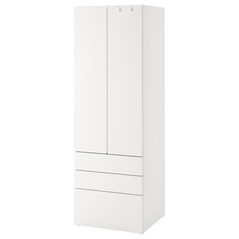 IKEA SMÅSTAD / PLATSA Szafa, Biały biały/z 3 szufladami, 60x57x181 cm
