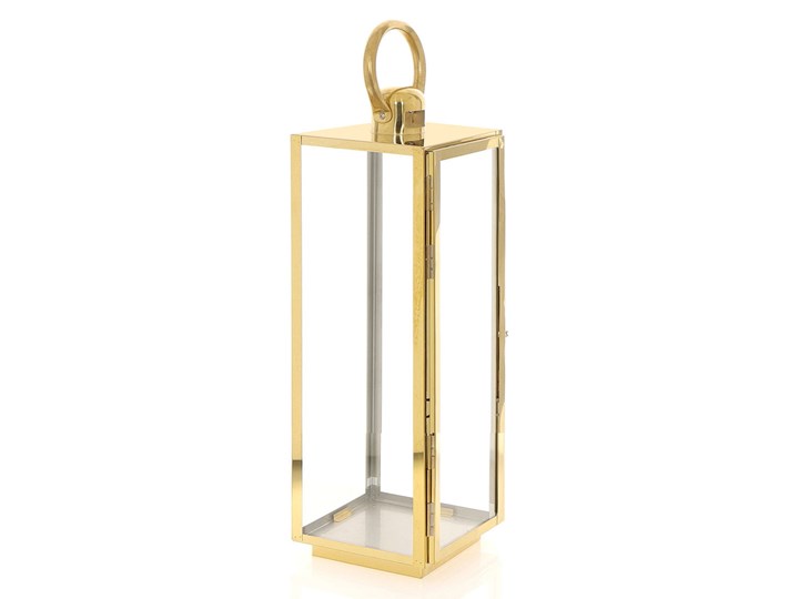 Złota latarnia chromowana z płaskim daszkiem 60 cm