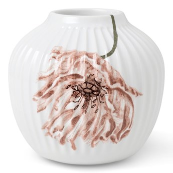 Biały porcelanowy wazon Kähler Design Poppy, wys. 13 cm