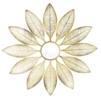 GOLD SUMMER dekoracja ścienna złota z lustrzanym środkiem, Ø 83 cm