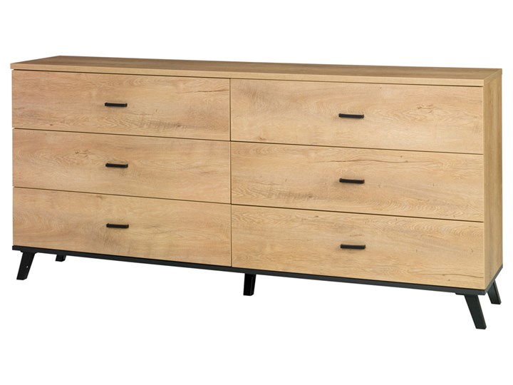 SELSEY Komoda Inelets 181 cm z sześcioma szufladami Drewno Pomieszczenie Salon Głębokość 40 cm Wysokość 84 cm Pomieszczenie Garderoba
