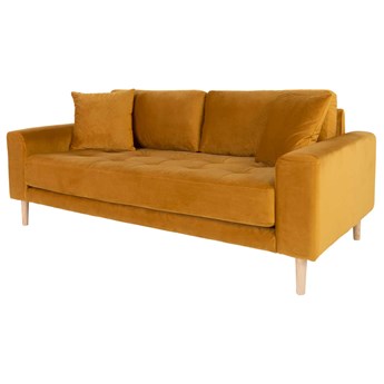 SELSEY Sofa Dagmarri 180 cm musztardowy welur
