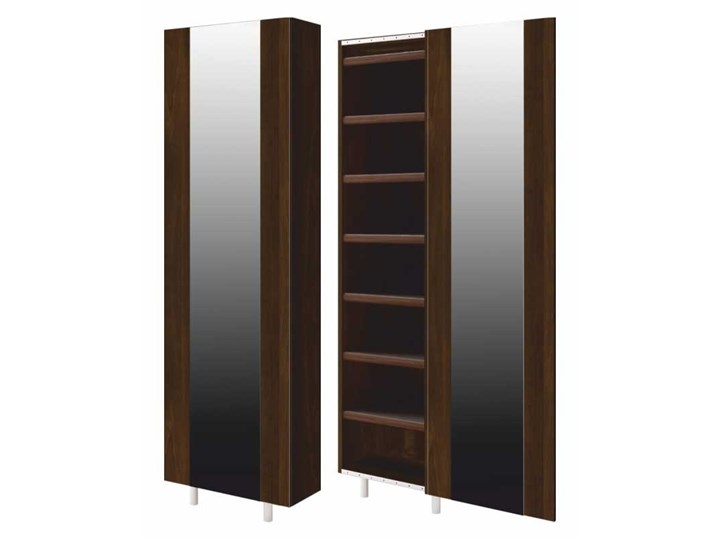 SELSEY Szafa wahadłowa Slim z lustrem i półkami Drewno Płyta laminowana Stal Kategoria Szafy do garderoby Płyta MDF Wysokość 192 cm Metal Tworzywo sztuczne Rodzaj drzwi Przesuwne