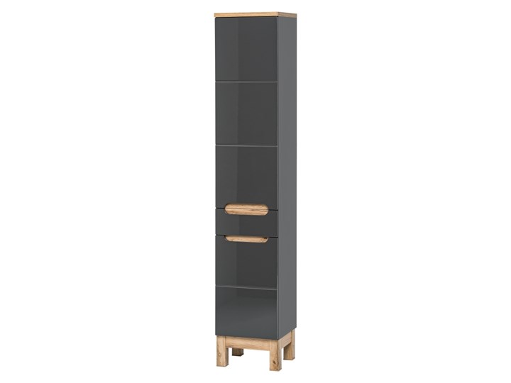 SELSEY Regał łazienkowy Jakkarta słupek grafitowy Wysokość 187 cm Głębokość 33 cm Płyta MDF Drewno Szerokość 35 cm Kolor Szary
