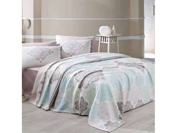SELSEY Narzuta Bohemian Pastels 200x230 cm z dwiema poszewkami na poduszkę 50x70 cm i z prześcieradł ...