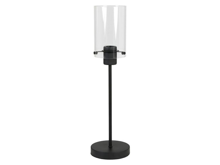 Lampa stołowa Vancouver matowa czerń Lampa z kloszem Metal Wysokość 55 cm Szkło Stal Drewno Styl Vintage