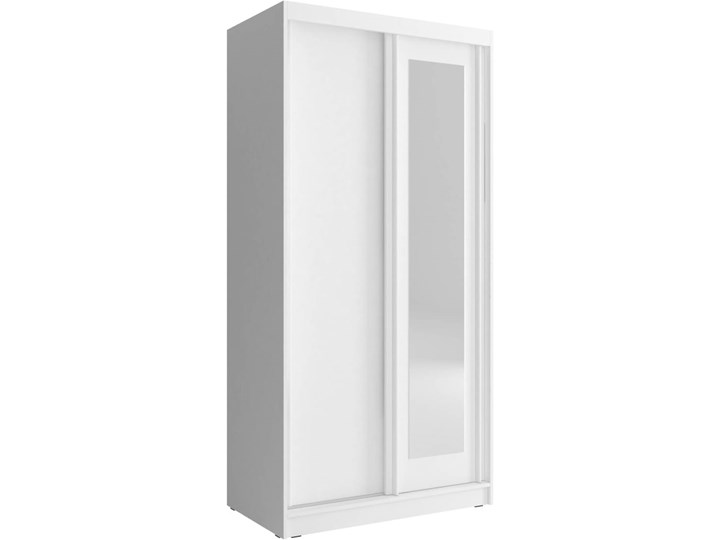 Szafa przesuwna Alaska 100cm biała - Meb24.pl Płyta MDF Płyta laminowana Szerokość 100 cm Drewno Pomieszczenie Garderoba Rodzaj drzwi Przesuwne