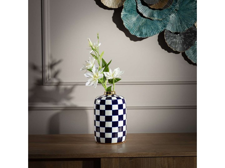 Wazon Chessboard 26cm, 17 x 26 cm Kategoria Wazony Porcelana Kolor Granatowy