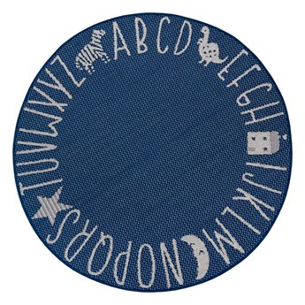 Niebieski dywan dla dzieci Ragami Letters, ø 120 cm