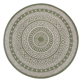 Zielono-beżowy dywan odpowiedni na zewnątrz Ragami Round, ø 120 cm