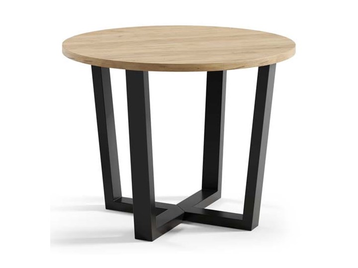 Stół okrągły rozkładany Iceland 2 średnia 100 cm w stylu loft Beton Wysokość 76 cm Drewno Stal Metal Płyta MDF Kategoria Stoły kuchenne