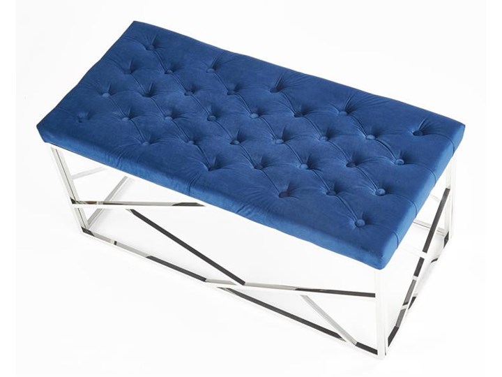 Ławka Milagro Velvet szary Pikowana Materiał obicia Tkanina