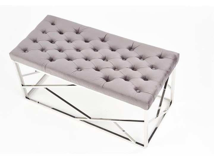 Ławka Milagro Velvet szary Pikowana Materiał obicia Tkanina