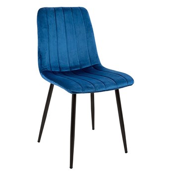 Niebieskie industrialne krzesło tapicerowane metalowe - Ardesi