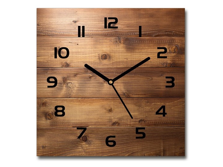 Zegar szklany kwadratowy Drewniane tło Drewno Szkło Zegar ścienny Kategoria Zegary