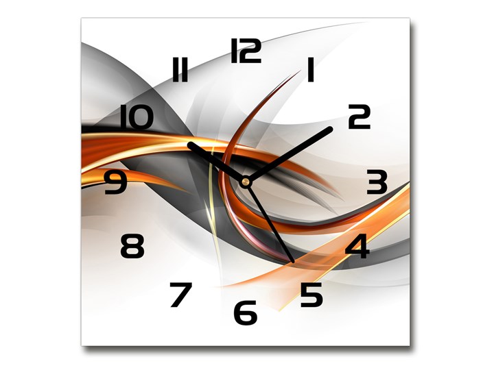 Zegar szklany na ścianę Abstrakcja fale Tworzywo sztuczne Zegar ścienny Szkło Kwadratowy Kolor Biały