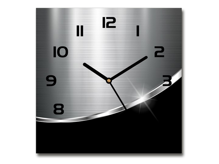 Zegar szklany kwadratowy Metalowa abstrakcja Zegar ścienny Tworzywo sztuczne Szkło Kategoria Zegary