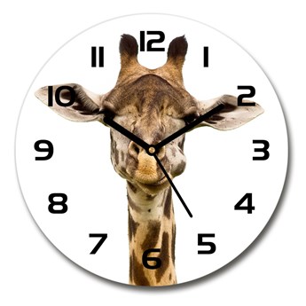 Zegar ścienny szklany okrągły Żyrafa