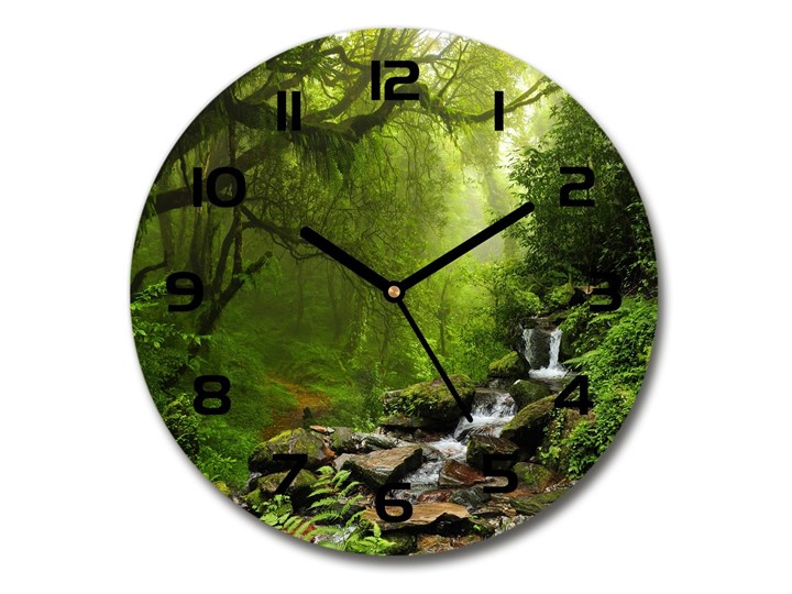 Zegar szklany okrągły Dżungla w Nepalu
