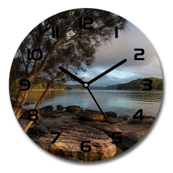 Zegar szklany na ścianę Drzewo nad rzeką