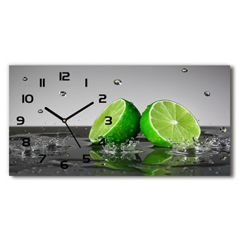 Zegar ścienny szklany Limonka w wodzie