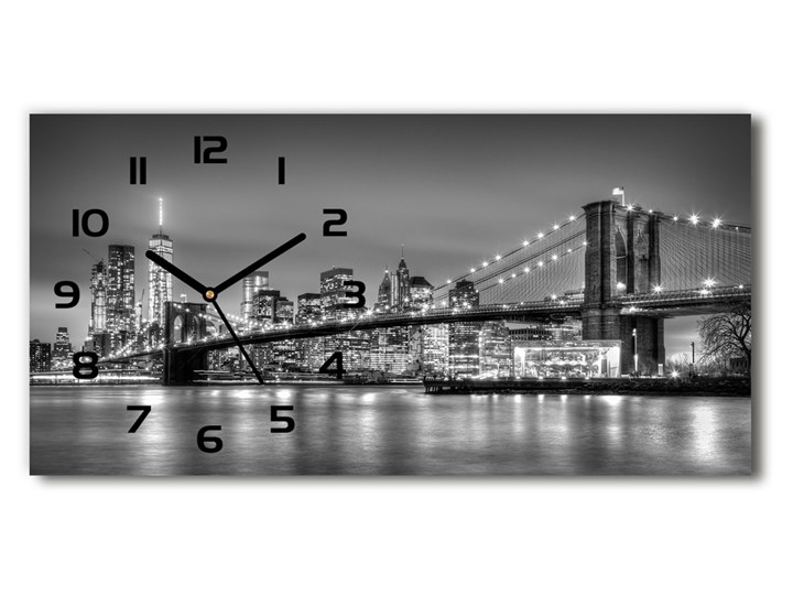 Zegar ścienny szklany Most Brookliński Prostokątny Szkło Pomieszczenie Kuchnia Kategoria Zegary