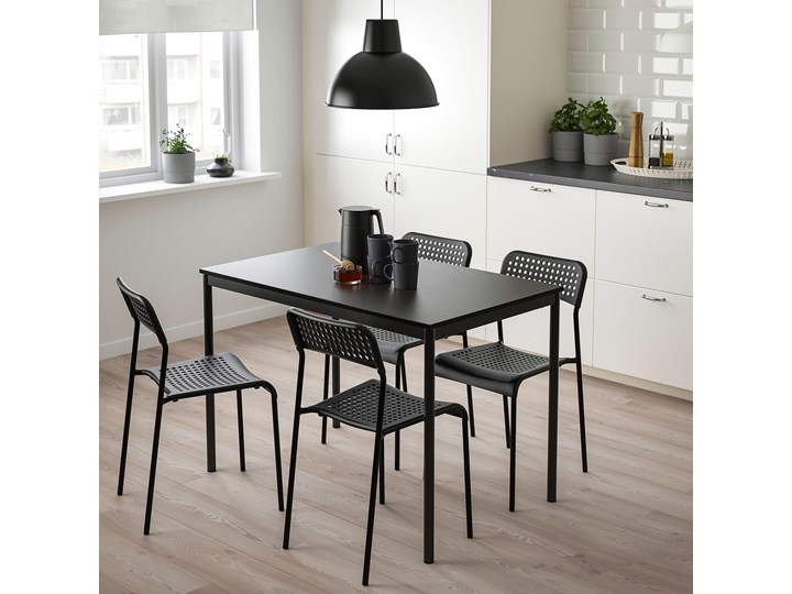 IKEA SANDSBERG / ADDE Stół i 4 krzesła, czarny/czarny, 110x67 cm Kategoria Stoły z krzesłami