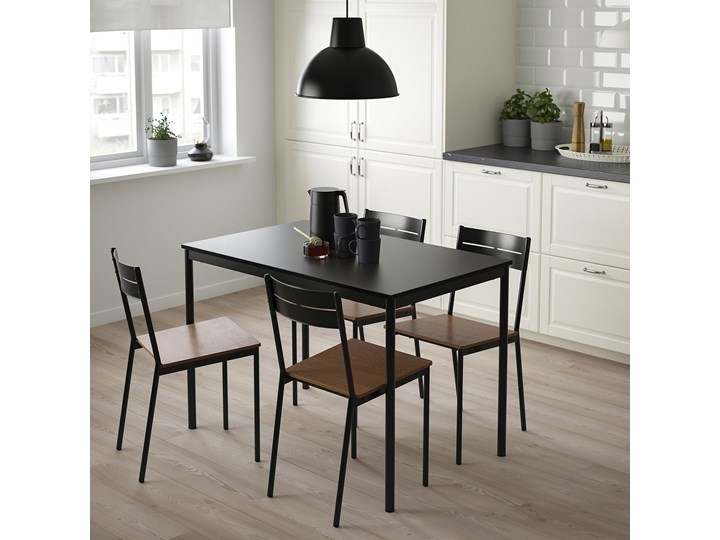 IKEA SANDSBERG / SANDSBERG Stół i 4 krzesła, czarny/czarny, 110x67 cm Kategoria Stoły z krzesłami