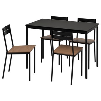 IKEA SANDSBERG / SANDSBERG Stół i 4 krzesła, czarny/czarny, 110x67 cm