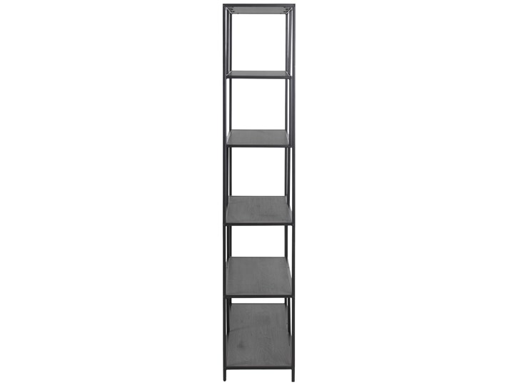 Regał metalowy czarny 185x114x35 cm Szerokość 114 cm Uniwersalne Na dekoracje Biblioteka Pomieszczenie Biuro Na książki Płyta meblowa Płyta MDF Wysokość 114 cm Tworzywo sztuczne Drewno Styl Nowoczesny