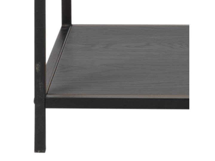 Regał metalowy czarny 185x114x35 cm Uniwersalne Szerokość 114 cm Tworzywo sztuczne Na książki Biblioteka Płyta meblowa Płyta MDF Na dekoracje Drewno Wysokość 114 cm Styl Industrialny Typ Stojące