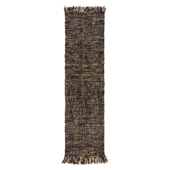 Czarny chodnik z juty Flair Rugs Idris, 60x230 cm