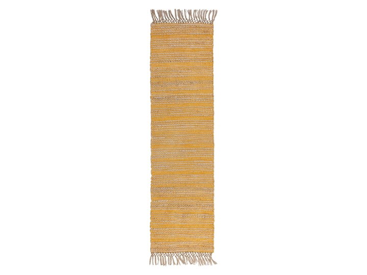 Żółty chodnik z juty Flair Rugs Equinox, 60x230 cm Bawełna Dywany Chodniki Kolor Beżowy Juta Pomieszczenie Sypialnia