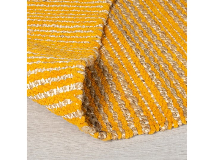 Żółty chodnik z juty Flair Rugs Equinox, 60x230 cm Dywany Juta Pomieszczenie Sypialnia Chodniki Bawełna Kolor Beżowy
