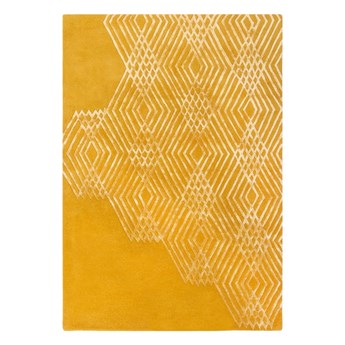 Żółty dywan wełniany Flair Rugs Diamonds, 120x170 cm