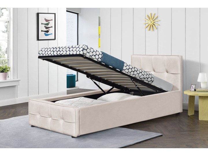Łóżko tapicerowane 90x200 Bella / kolor do wyboru Drewno Kategoria Łóżka do sypialni Metal Kolor Szary
