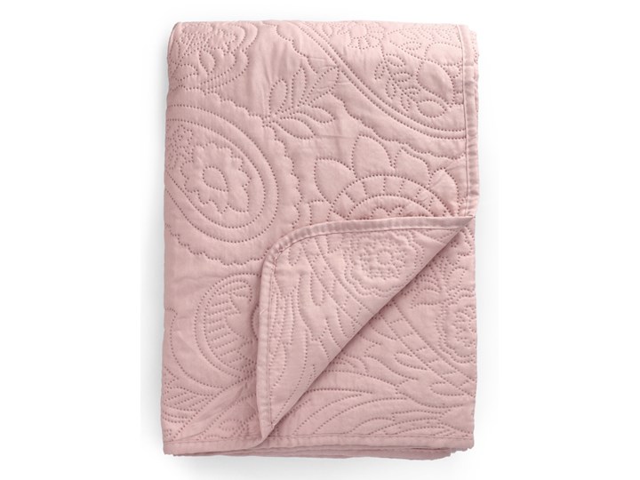 Narzuta GOTA NEW z wytłoczeniami różowa 200x220 cm - Homla Poliester Wzór Roślinny