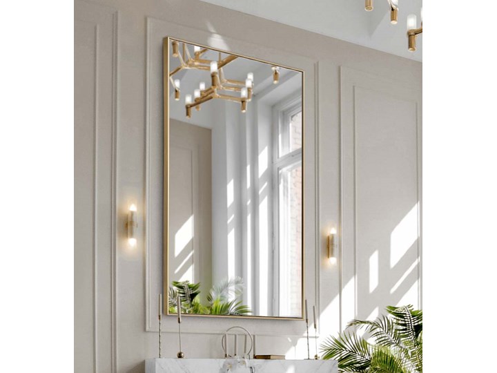 Lustro Credo Pure w mosiężnej ramie Styl Nowoczesny Styl Glamour